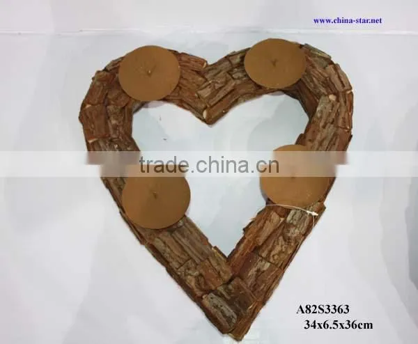 wooden candle holder wreath for christmas