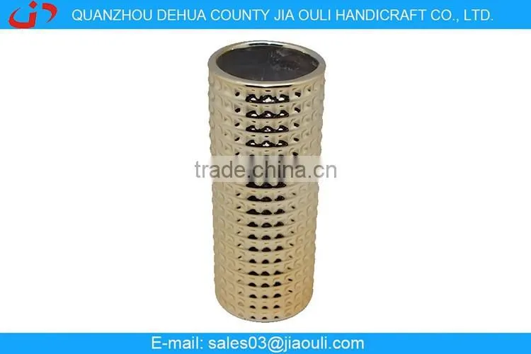 2016 Quality round plating ceramic flower vase, gold vase, red vase