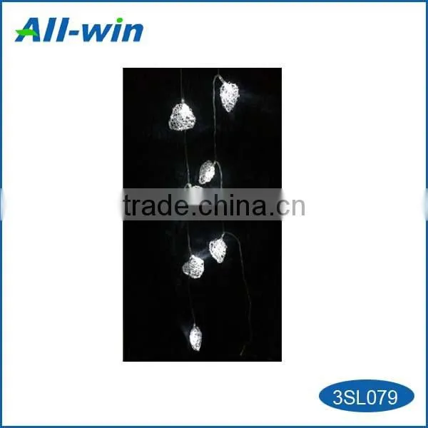 attractive heart-shaped LED solar light, cyrstalline LED light with solar panel Holiday lamp Fairy Lights