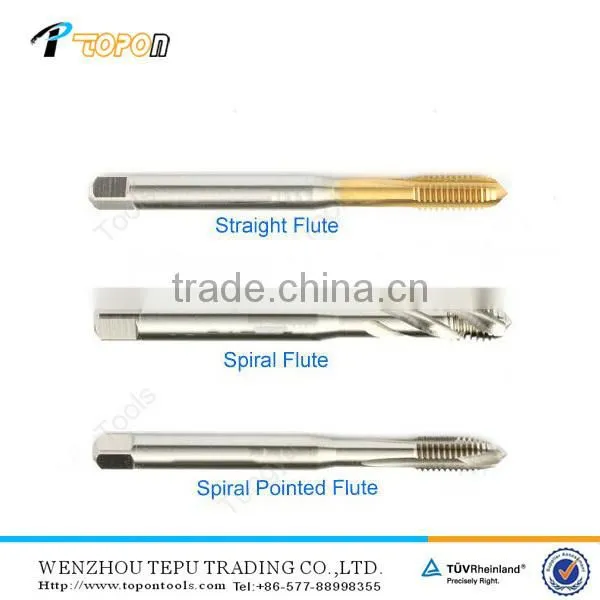 HSS straight flute,spiral flute,spiral pointed flute Hand Tap Tools