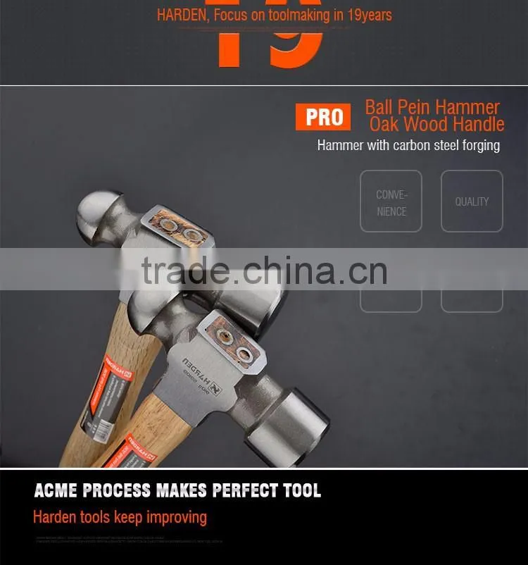 Professional 450g Ball Peen Hammer With Wood Handle