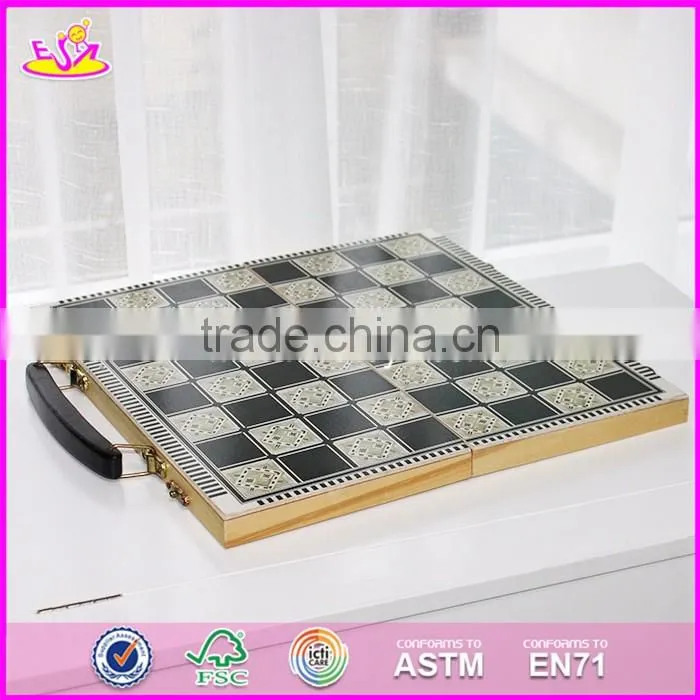2017 New design educational classic wooden chess game for kids W11A056