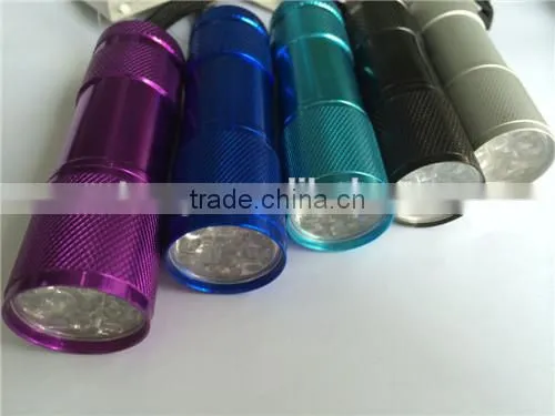 Hot Mini 9 long life LEDs ultra bright Flashlight torch