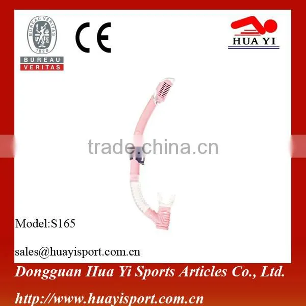 New design silicone dry top diving snorkel China breath snorkel