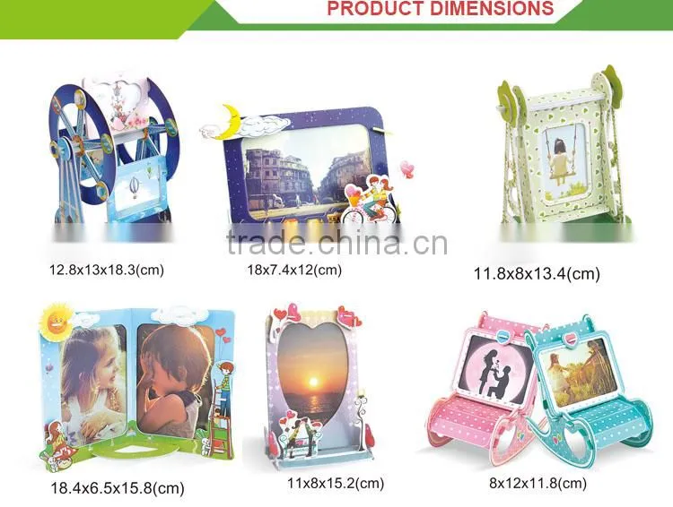 Funny toy kids cartoon diy craft game kits puzzle photo frame