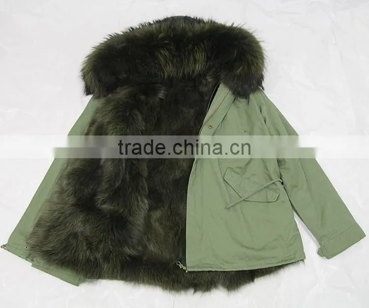 CX-G-P-01C Ladies Latest High Quality Fox Fur Real Fur Parka Coat for Sale
