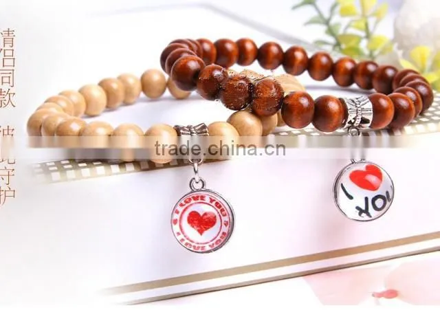 customized UK flag glass dome charm wood bracelets jewelry