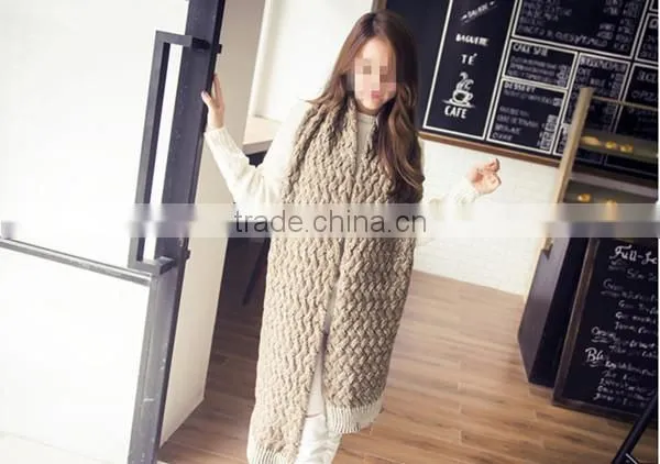 Latest design super long and super warm 3color choice men and women acrylic fashion neckwear muffler