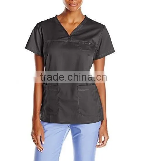 Colorful 2017 custom fashionable Scrub Top nurse hospital uniforms medical scrubs designs