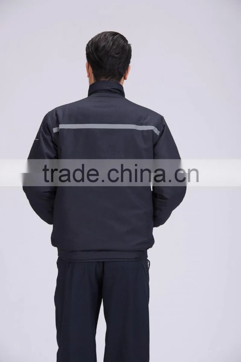Industrial hi-vis workers safety clothing with reflect light winter cotton coat