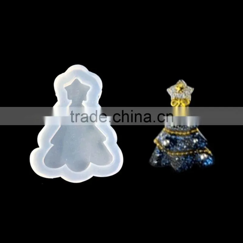 Custom Shape Christmas Reindeer Snowflake Snowman Snowflake Tree White Silicone Resin Mold For Jewelry Making DIY