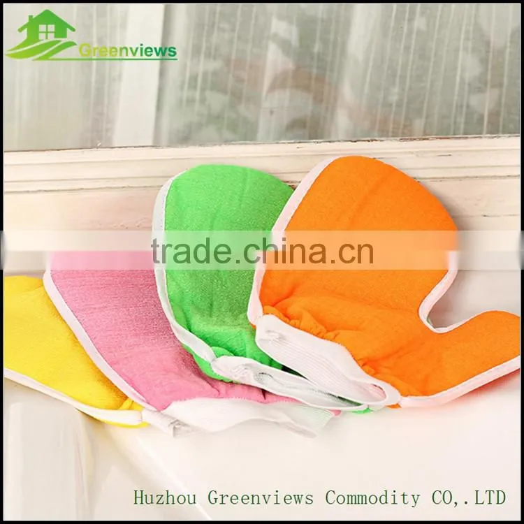 Rayon sponge thumb exfoliating bath glove cleaning brush glove for sponge cleaning