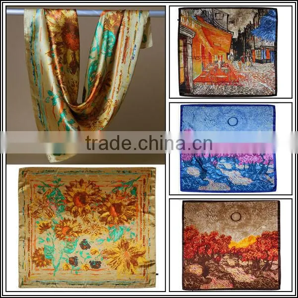 Designer Printing Similar To Van Gogh Painting Import Scarf
