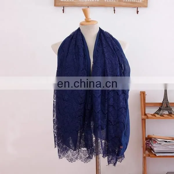 Fashion Women Pure Cotton Lace Scarf Sunscreen Beach Scarf Multi-color In Stock