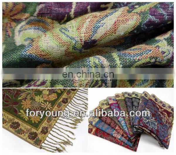 flower jacquard scarf