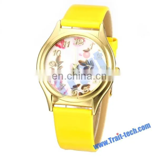 Fashion New Arrival Women Wrist Watch Olive Flower Design High Quality Women Wrist Watch
