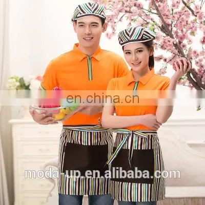 polyester stripe kitchen apron with custom logo high quality from China