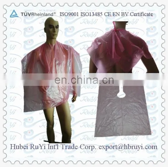 Disposable Plastic Hair Coloring Cape for Salon Using
