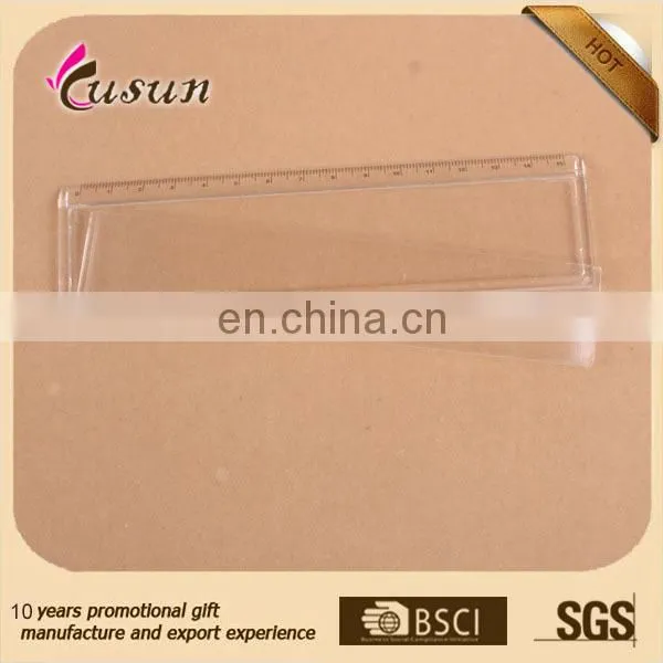 promotional 15cm clear blank plastic straight ruler with round corner