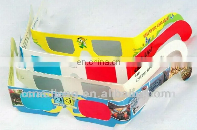 hot sale cheapest custom 4 colors logo printing card paper 3d move glasses