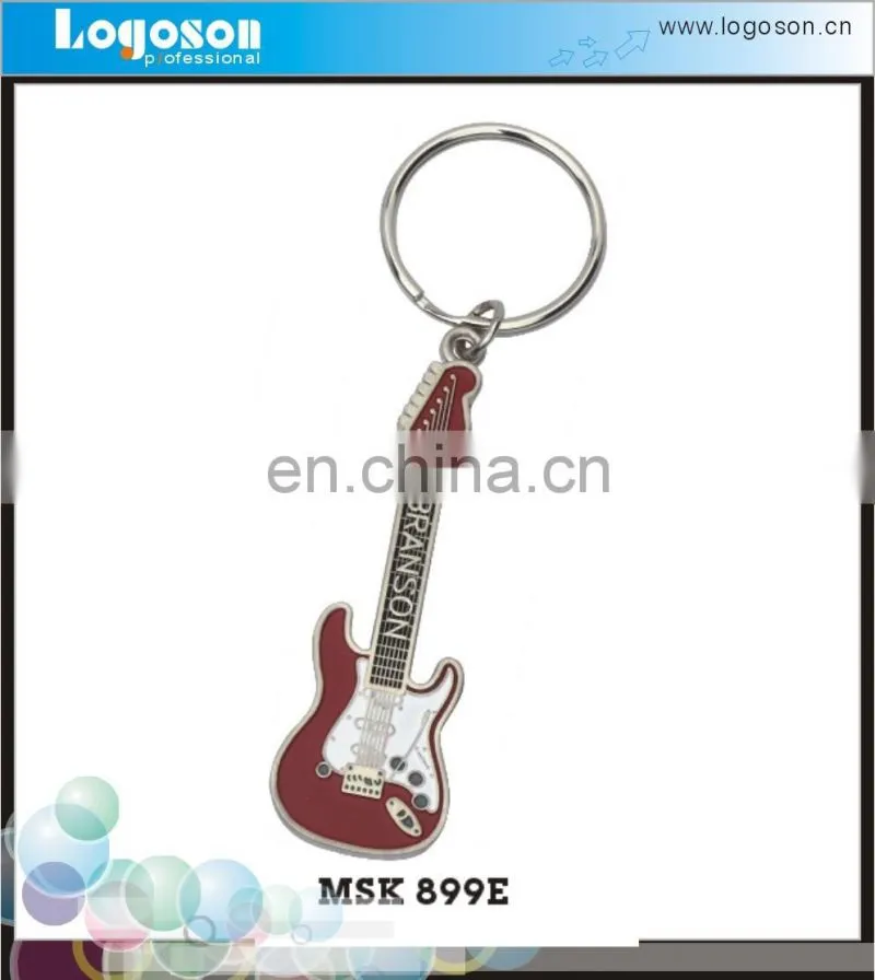 Best supplier shiny silver chains guitar keychain bottle opener