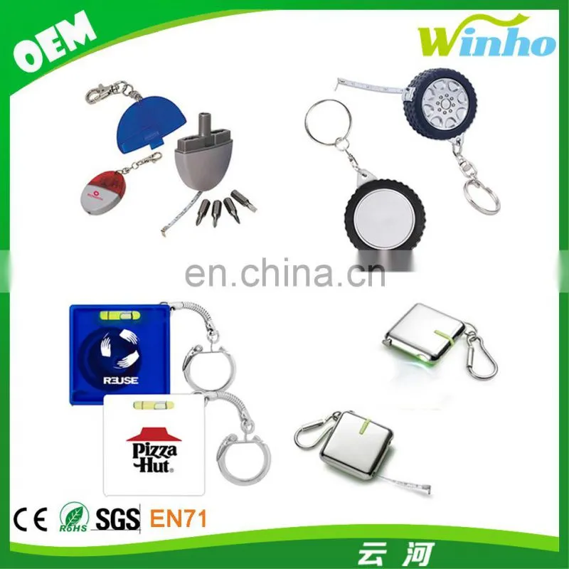 Winho bright color retractable measuring tape keychain