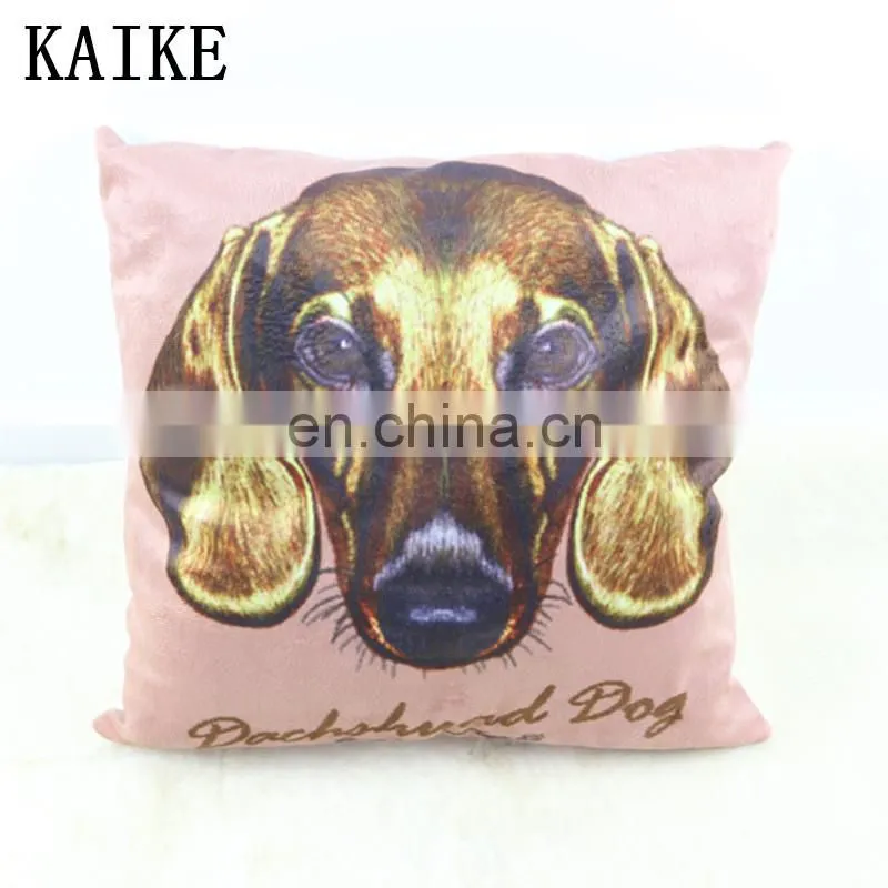Custon fashion soft printing plush dog cushion headboard bed