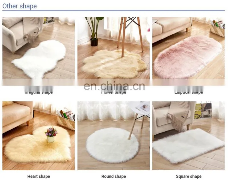 Wholesale different shapes colors fur rugs faux carpet