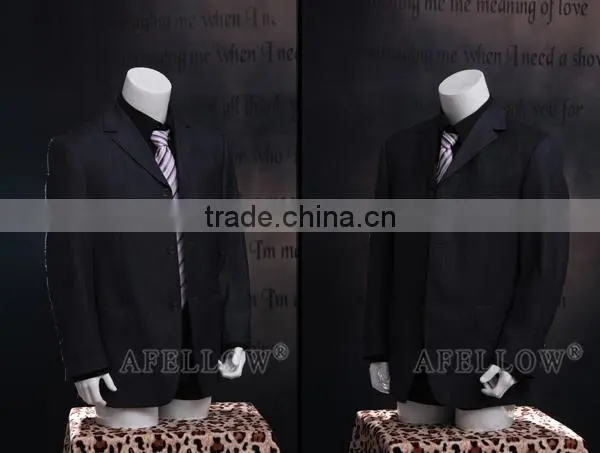 fiberglass glossy white half-length male mannequin on sale