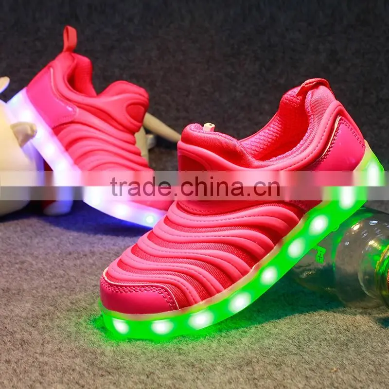 Wholesale LED light up shoes for kids children, child kids LED lighting sneaker, LED luminous light for kids LED shoes