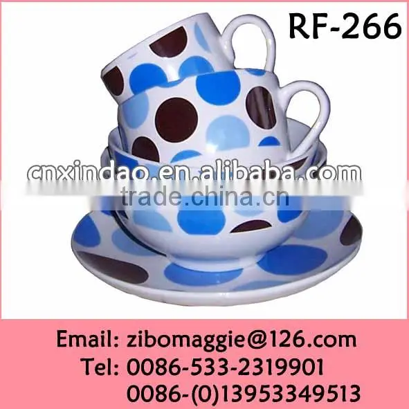 New Style Ceramic Round Shape Dinner Set and Breakfast Set with Custom Print for Ceramic Serving Set