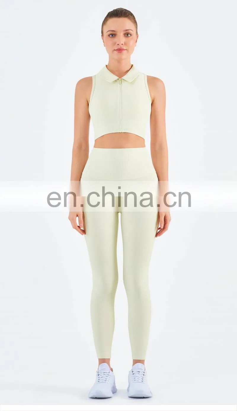 Ribbed High Waisted Leggings Without T Line Gym Outfit Scrunch Butt Yoga Pants Women