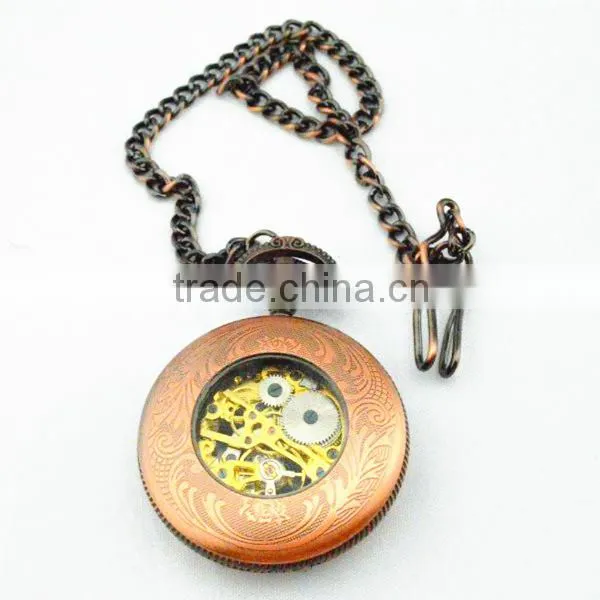 skeleton automatic mechanical watch wholesale pocket watch