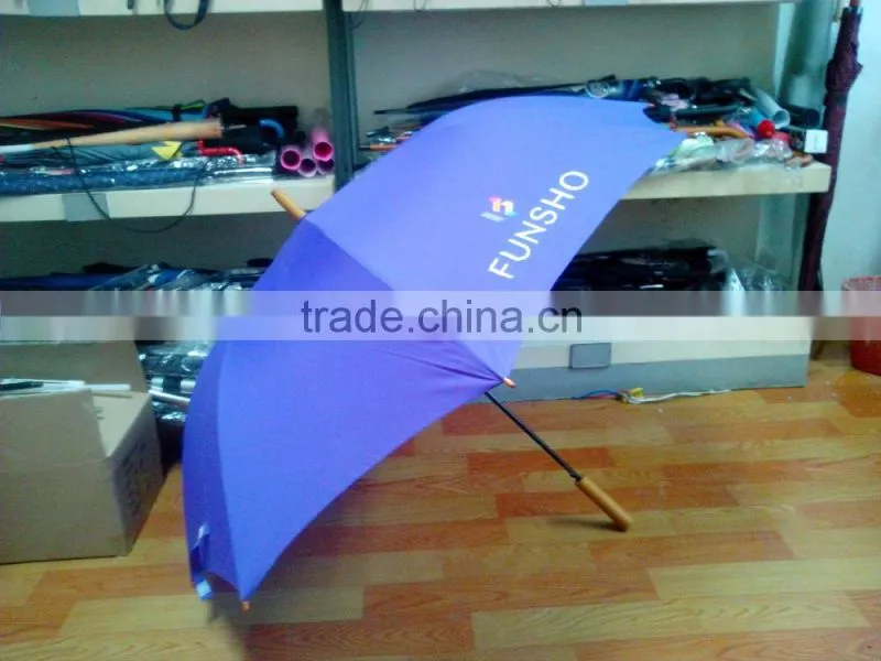 auto promotional umbrella with wooden handle
