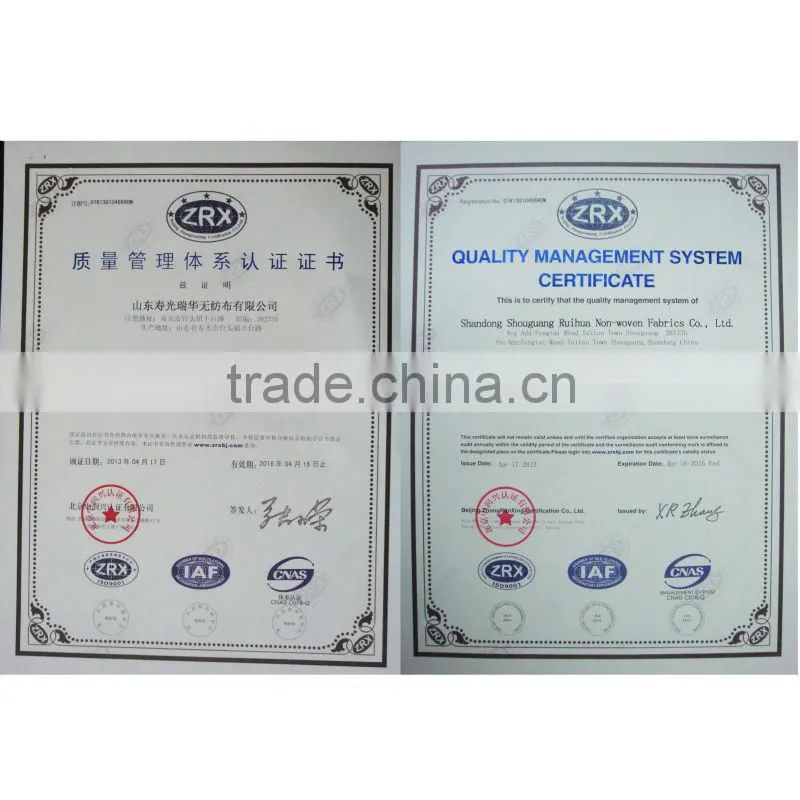 polypropylene nonwoven waterproof fabric as roofing material from china supplier