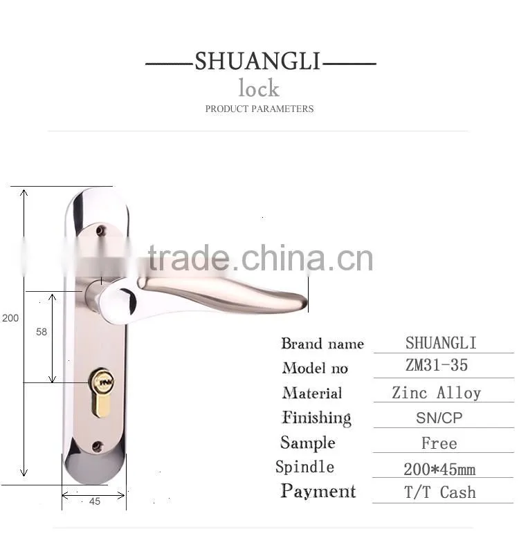 2015 Newest Hot Sale wood door lock from China supplier New product door and handle lock with BSN