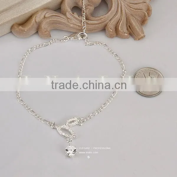 2014 Fancy sterling silver babys diamond anklet