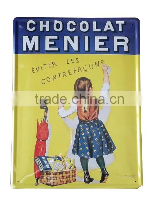 Decorative lovely girl metal tin shield