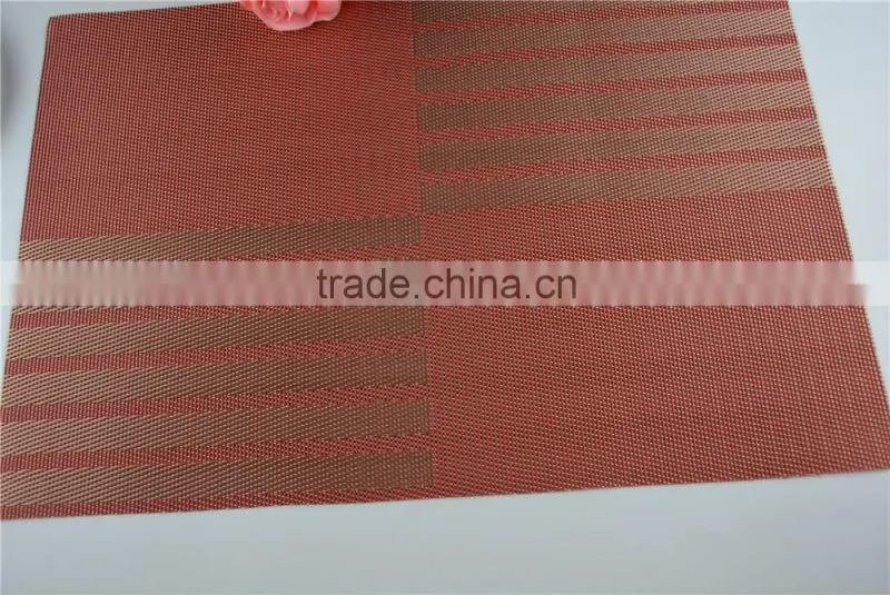 Red classics Non-slip Insulation Moor Crossweave Woven PVC Non-slip Insulation Placemat Washable Table dish Mats