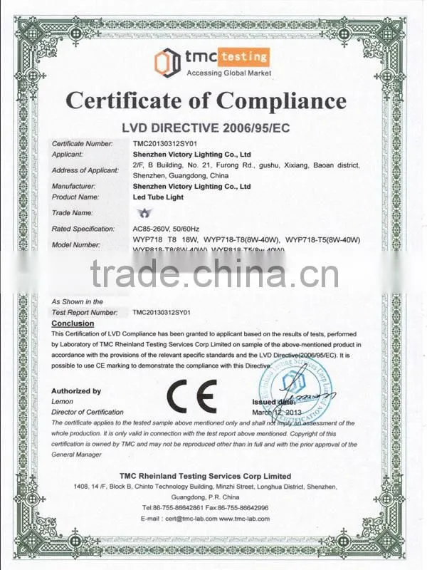t8 led tube 44W 240cm 8feet single pin for indoor lighting