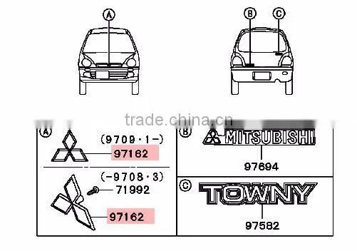 Car Accessories Onament Three-dia Mark For Mitsubishi Pajero Montero Trition L200 Outlander ASX MR574988