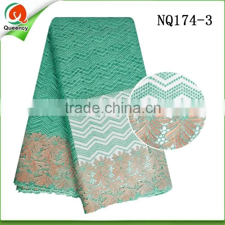 guangzhou wholesale market of white tulle net lace fabric with stone NQ174-2