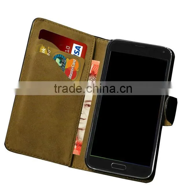 Luxury Wallet Genuine Real Leather Case,Book Leather Case For HTC ONE M8