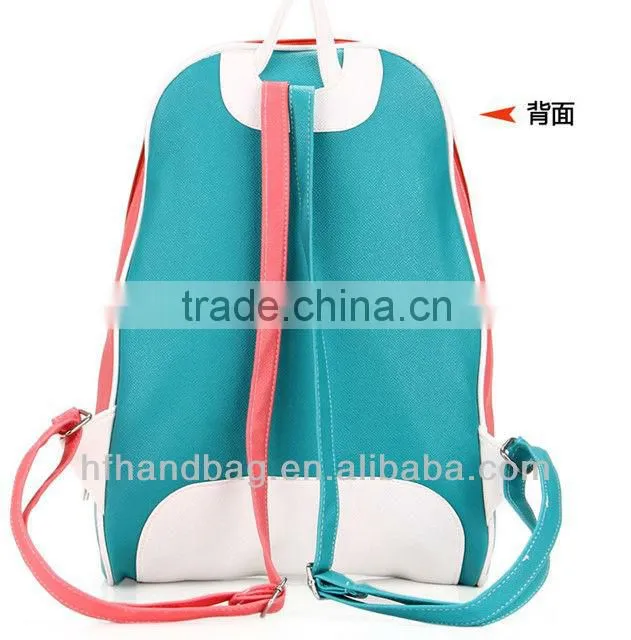 Hot fashion PU leather teenage school bags and backpack