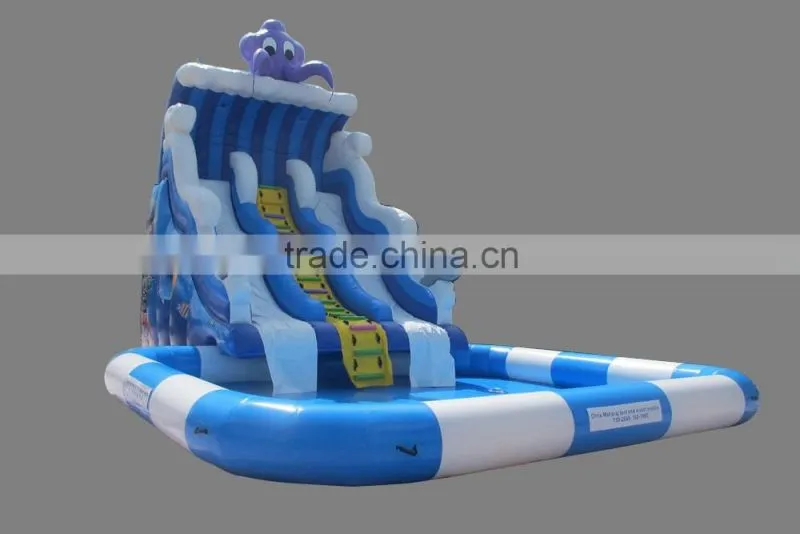 Giant inflatables water slides,ocean wave inflatable pool slide for sale