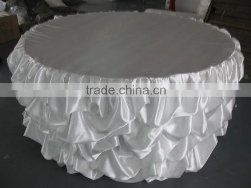 Wedding decoration satin ruffled table skirt