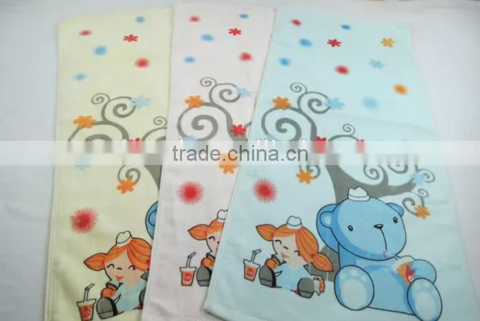 factory good water absorrption cotton cut pile custom printed face towels