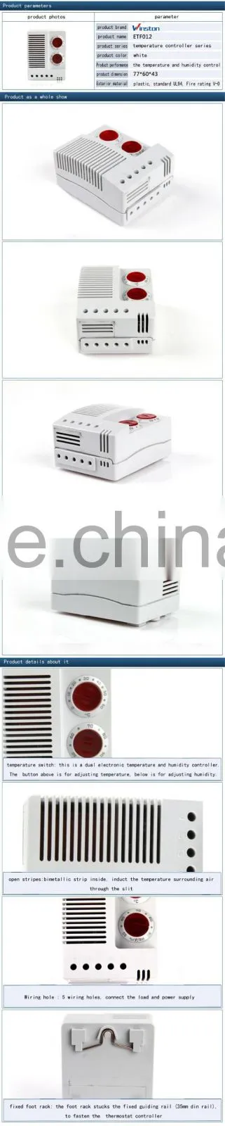 ETF 012 Hot sale color screen thermostats Electronic Hygrostat thermostat with CE