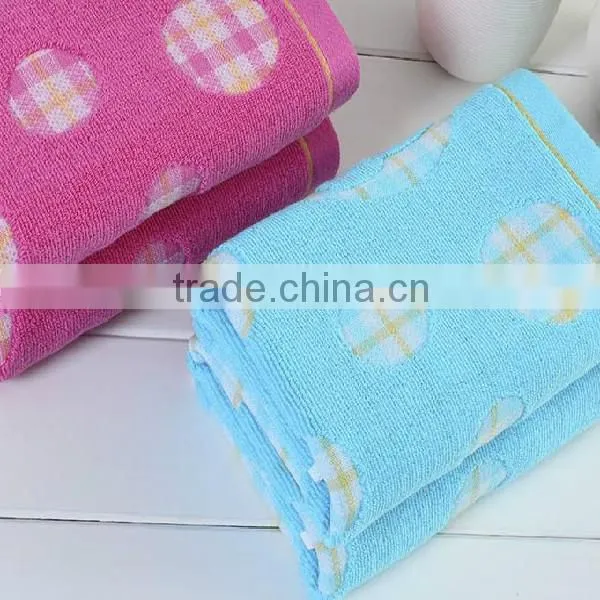 Pure cotton cut pile yarn-dyed jacquard bear soft face towel wholesales