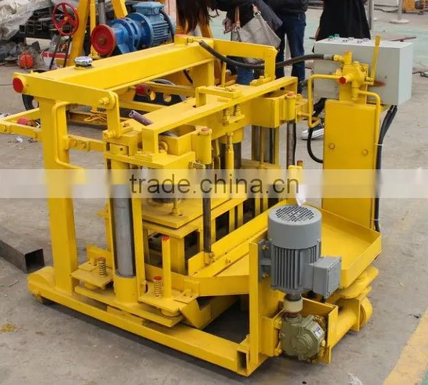 hand operated concrete hollow block making machine QT40-3A mobile block machine hollow block making machine price